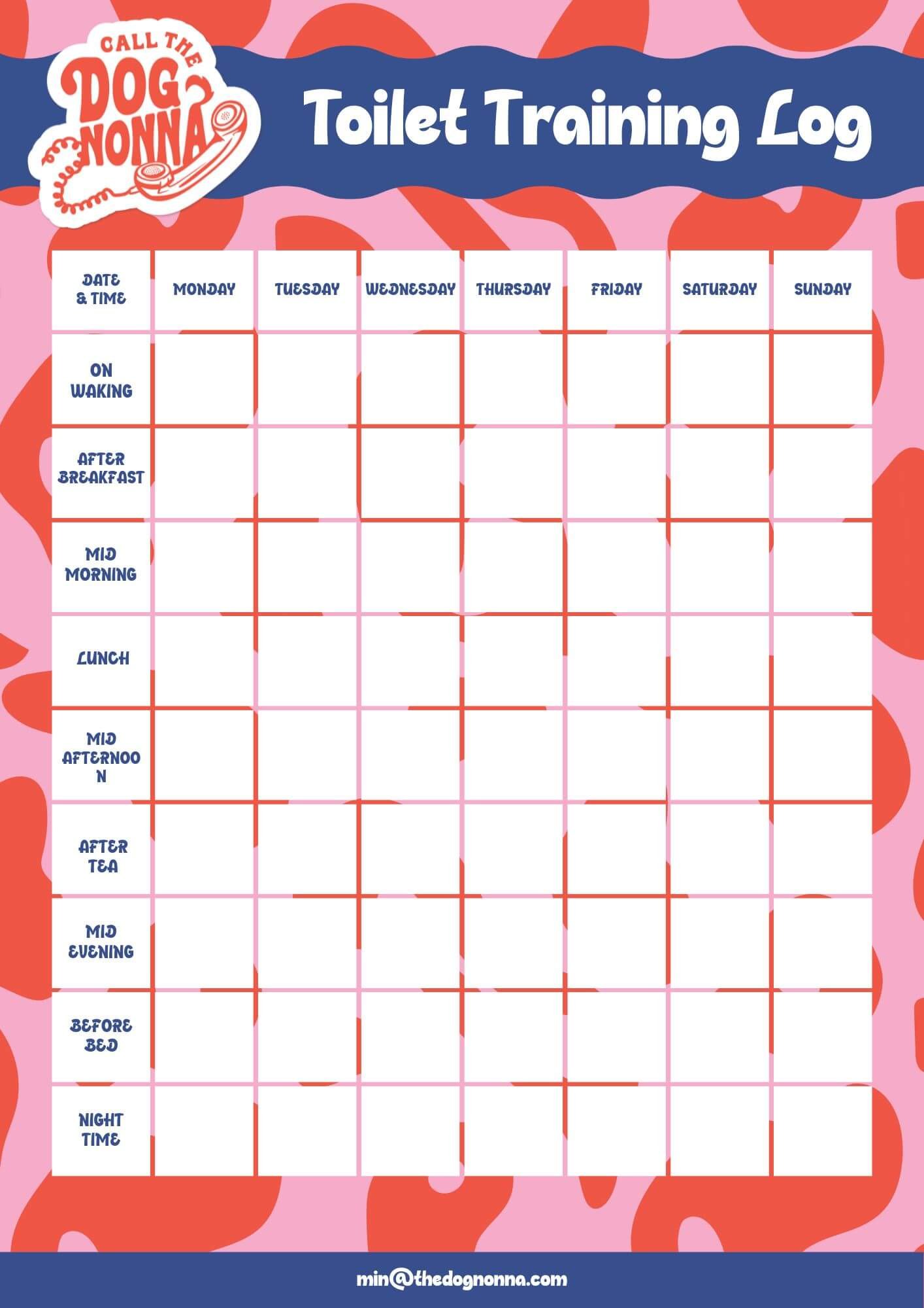 Puppy Toilet training log